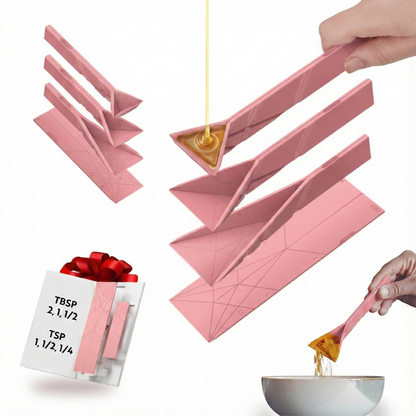 POLYGONS -Original Flat 3-in-1 Folding Measuring Spoons 2 Measuring spoons,with 6 different sizes