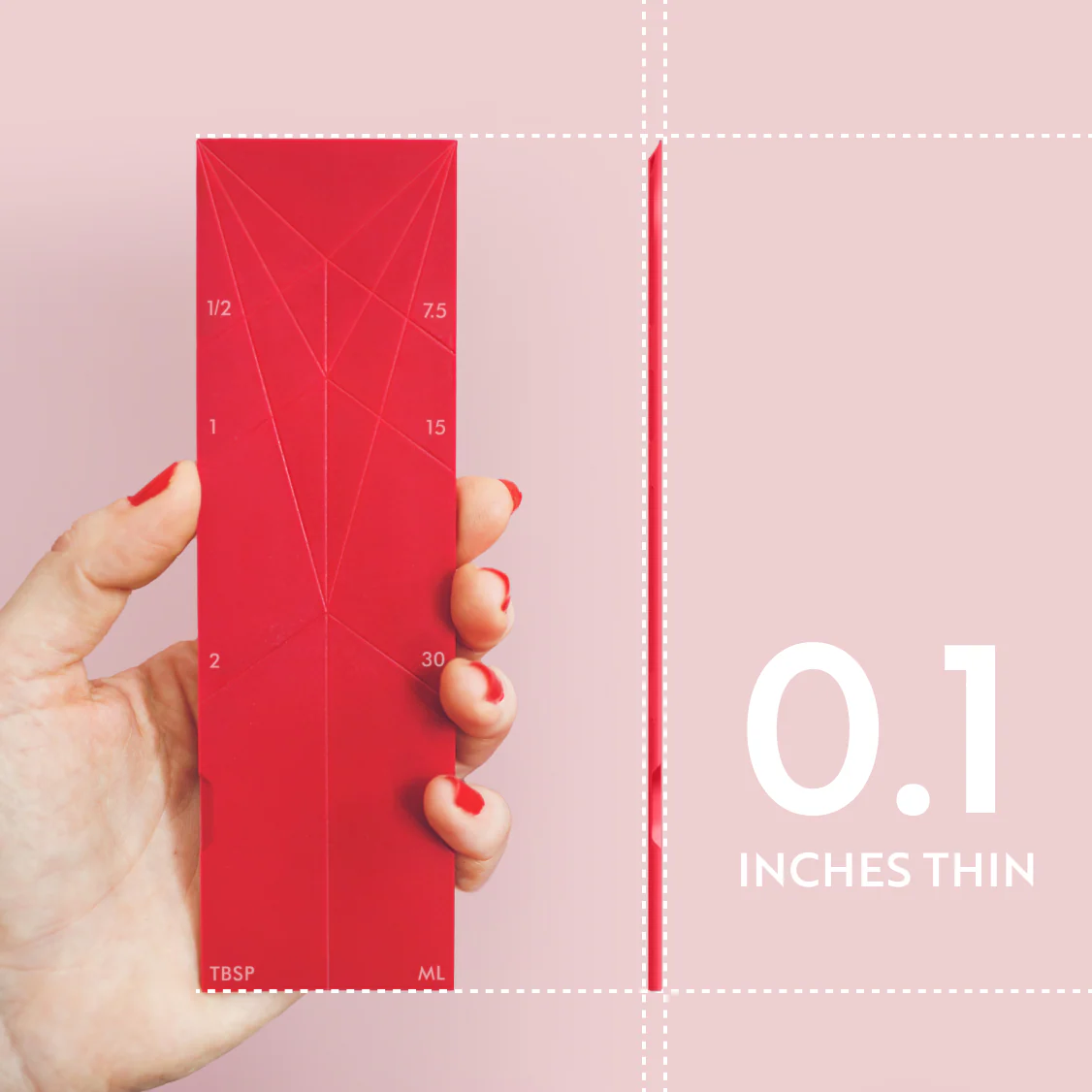 POLYGONS -Original Flat 3-in-1 Folding Measuring Spoons 2 Measuring spoons,with 6 different sizes